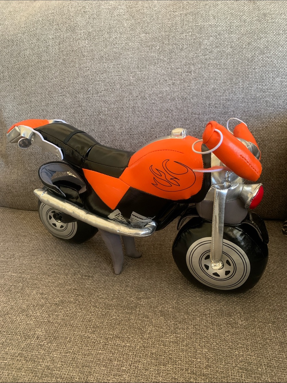 Build-A-Bear Orange & Black Plush Motorcycle Toy Accessory 13”